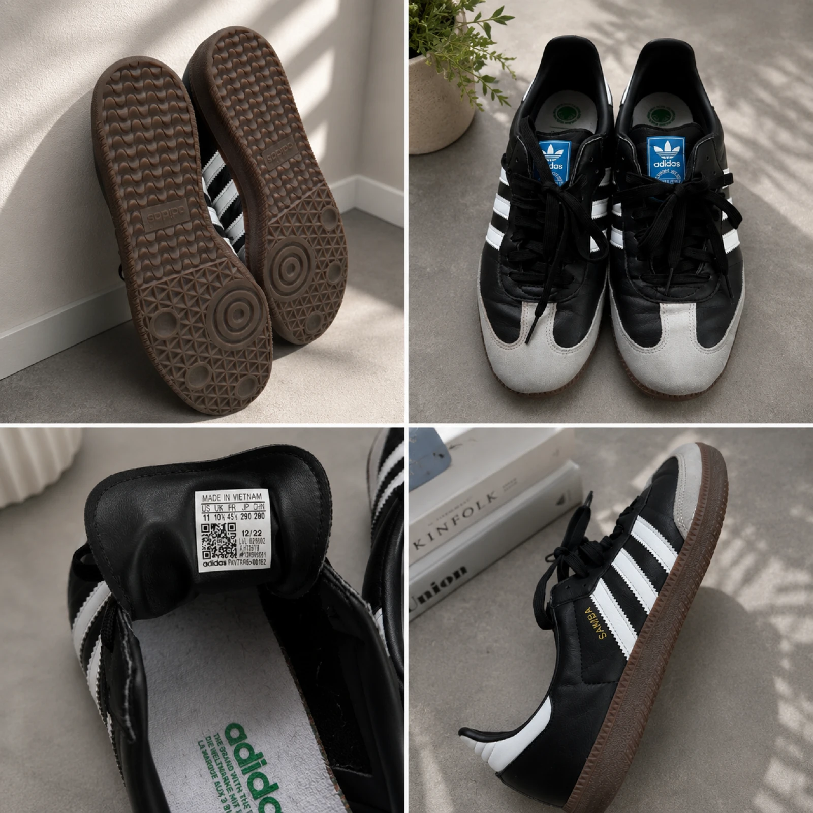 Adidas Samba OG Vegan Black/White – Tamanho 45 – Originais
